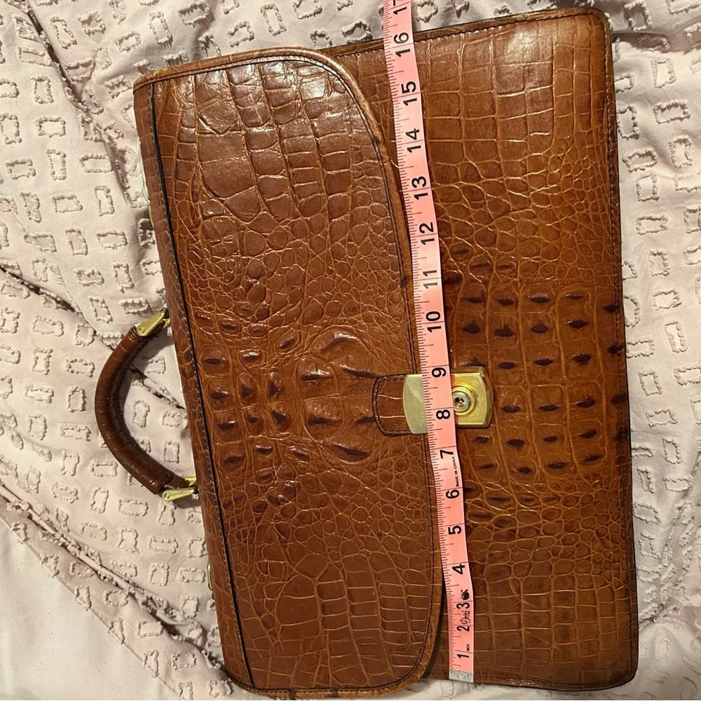 Gorgeous Brown Crocodile Embossed Leather Men's briefcase Bag executive VIP